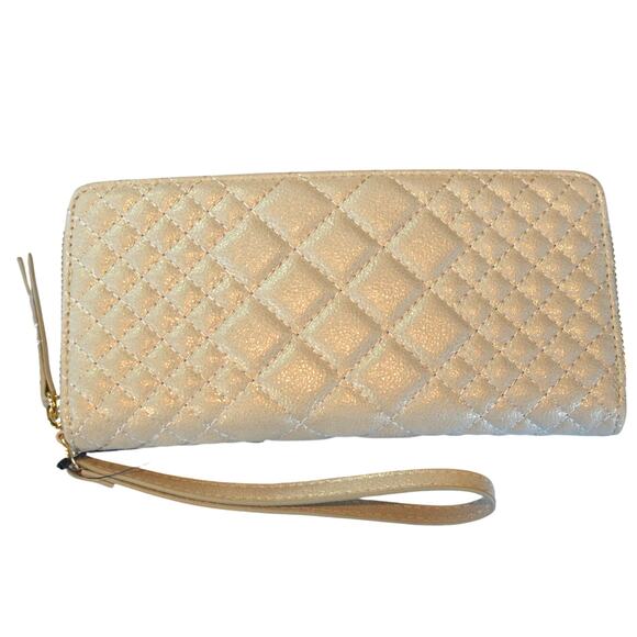 I.N.C. International Concepts "Hazell" Studded Zip Wallet in Pearl Champagne - Picture 1 of 4